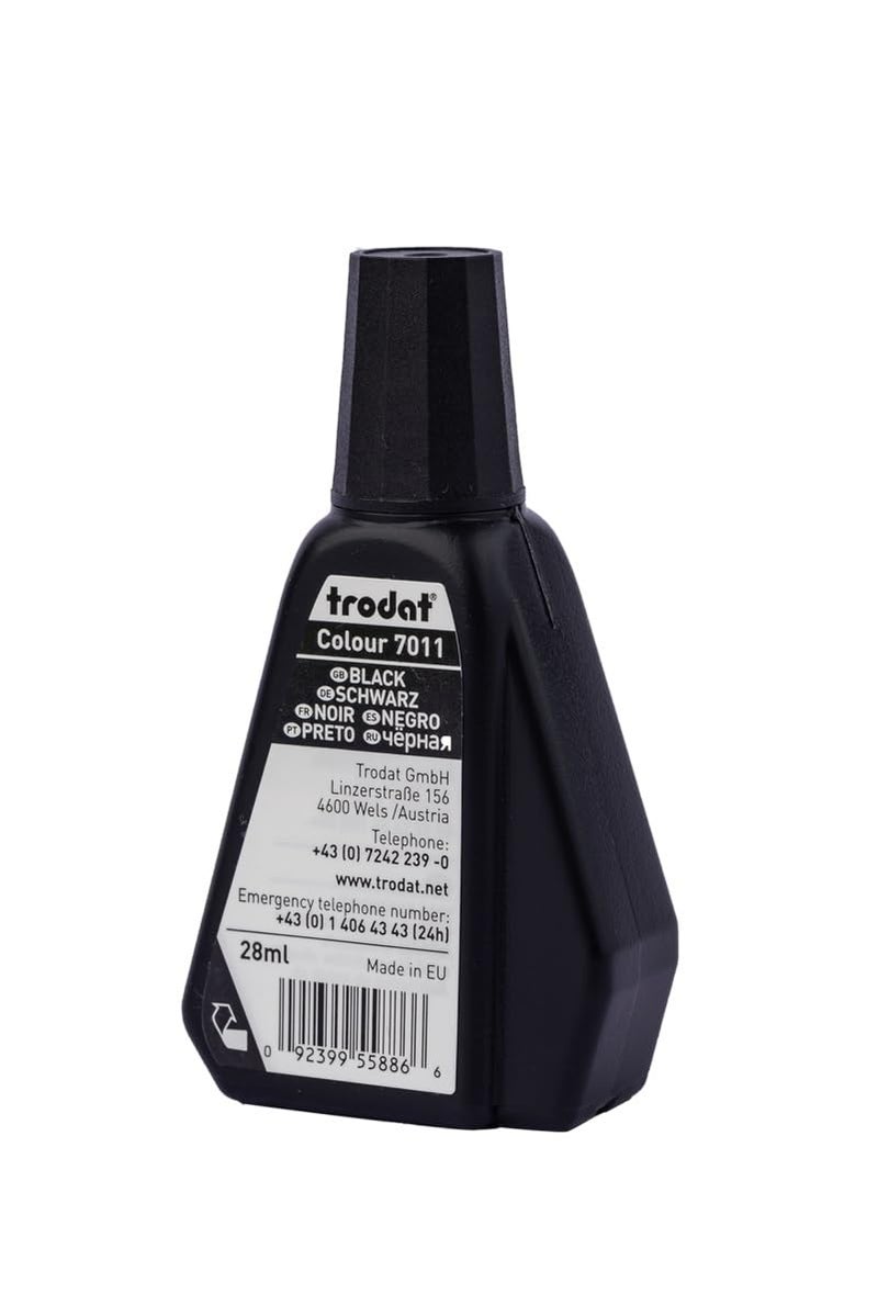 Trodat 55886 28 ml 7011 Stamp Pad Ink - Black - Image 4